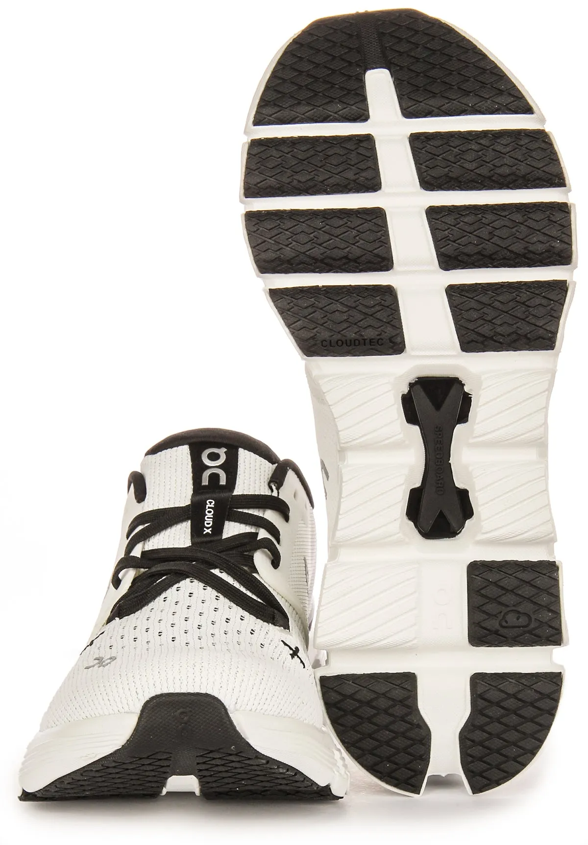 On Running Cloud X 4 In White Black For Women Rapid lacing