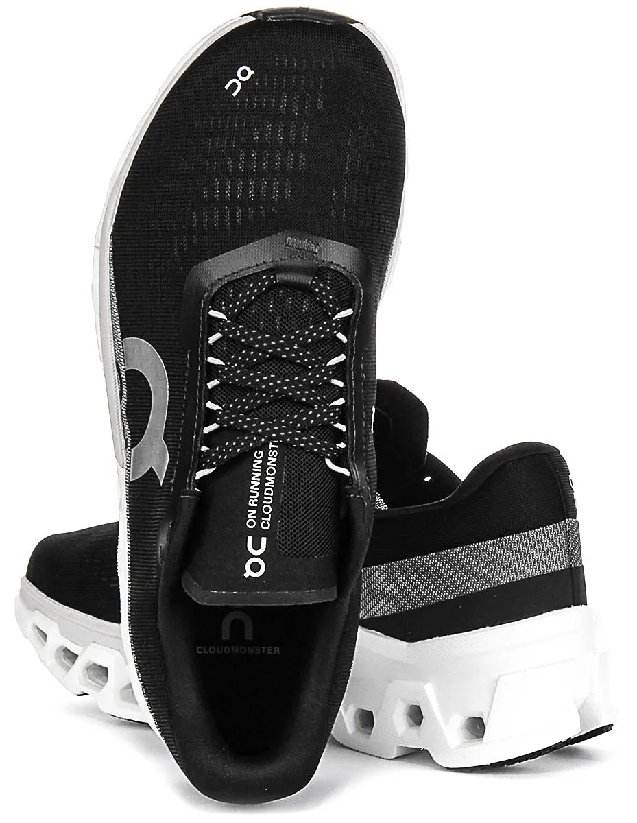 On Running Cloudmonster 2 In Black White For Men Slip Guard