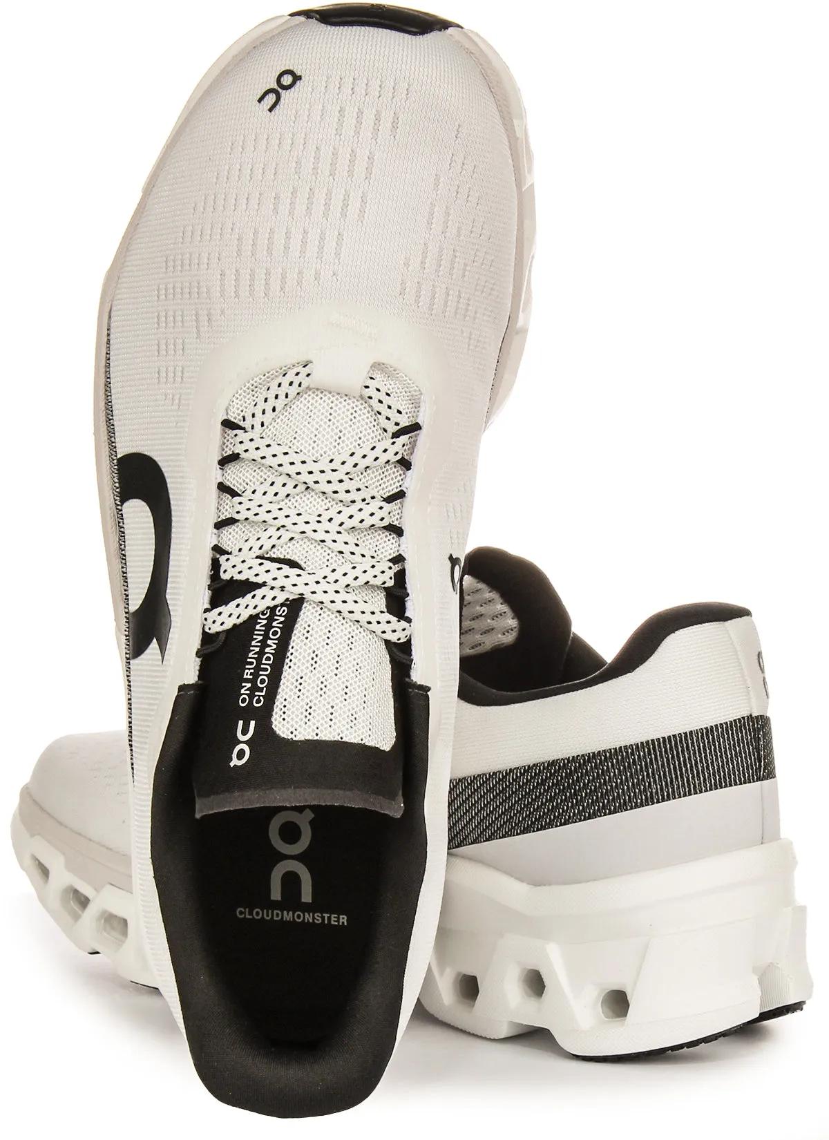 On Running Cloudmonster 2 In White Black For Women Quick Support