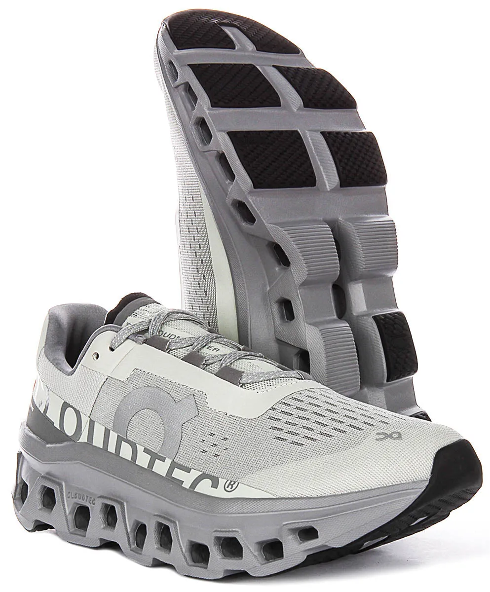 On Running Cloudmonster In Light Grey For Men Intense Support