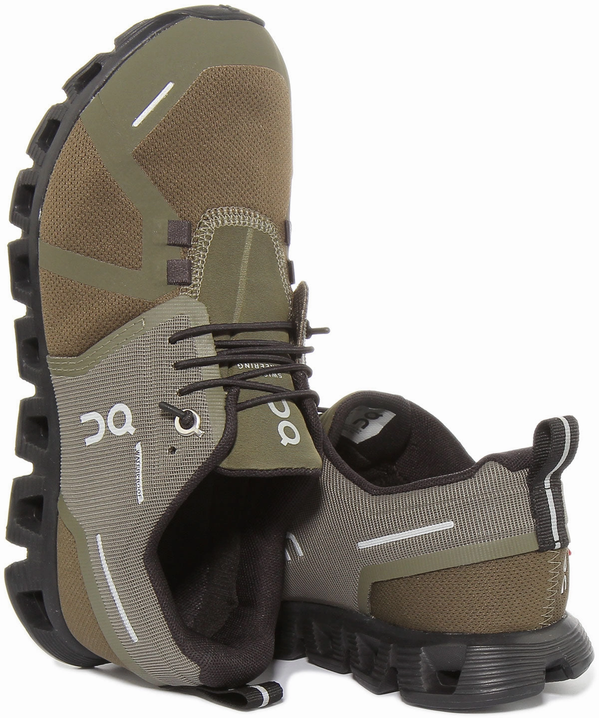 On Running Cloud 5 Waterproof In Olive For Women Silent Tread