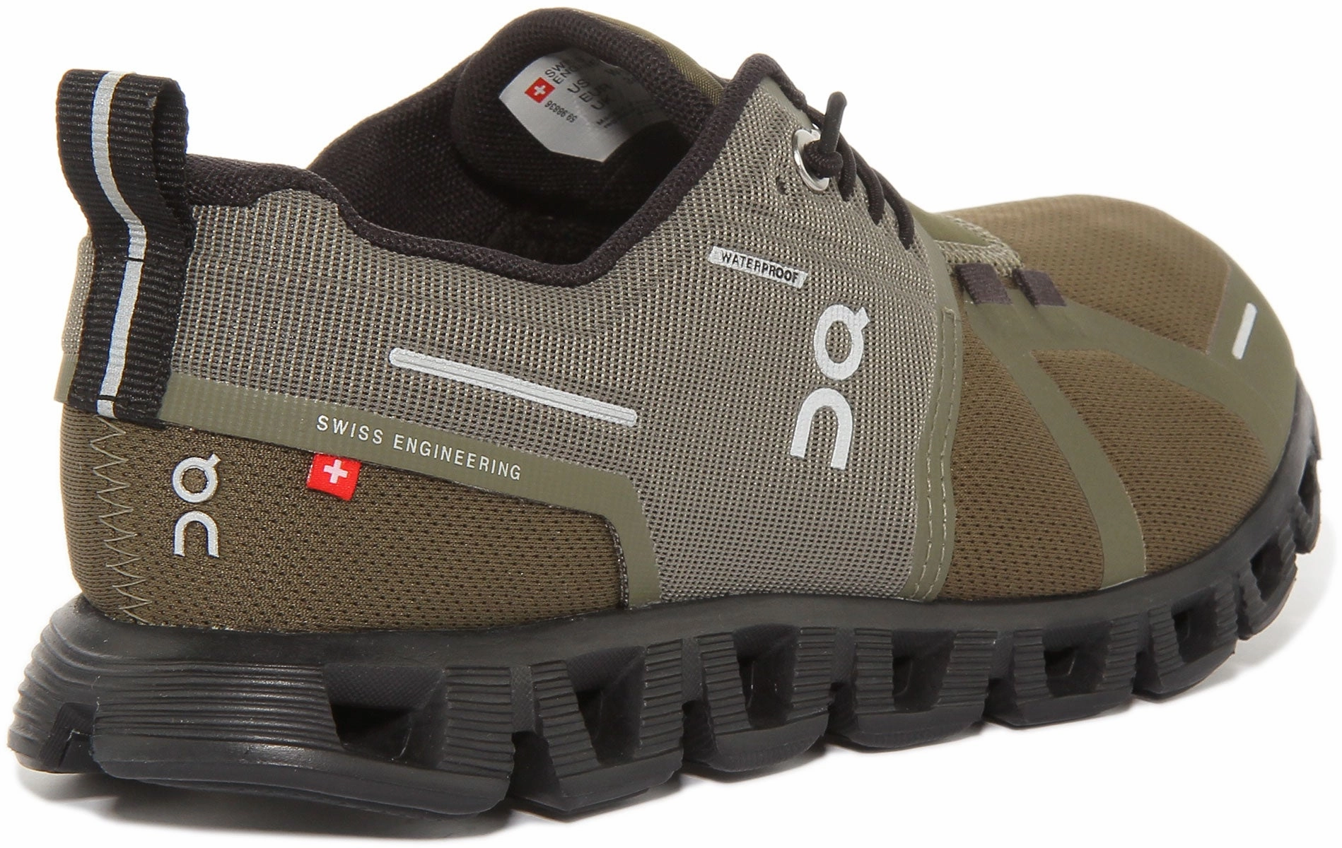 On Running Cloud 5 Waterproof In Olive For Women Silent Tread