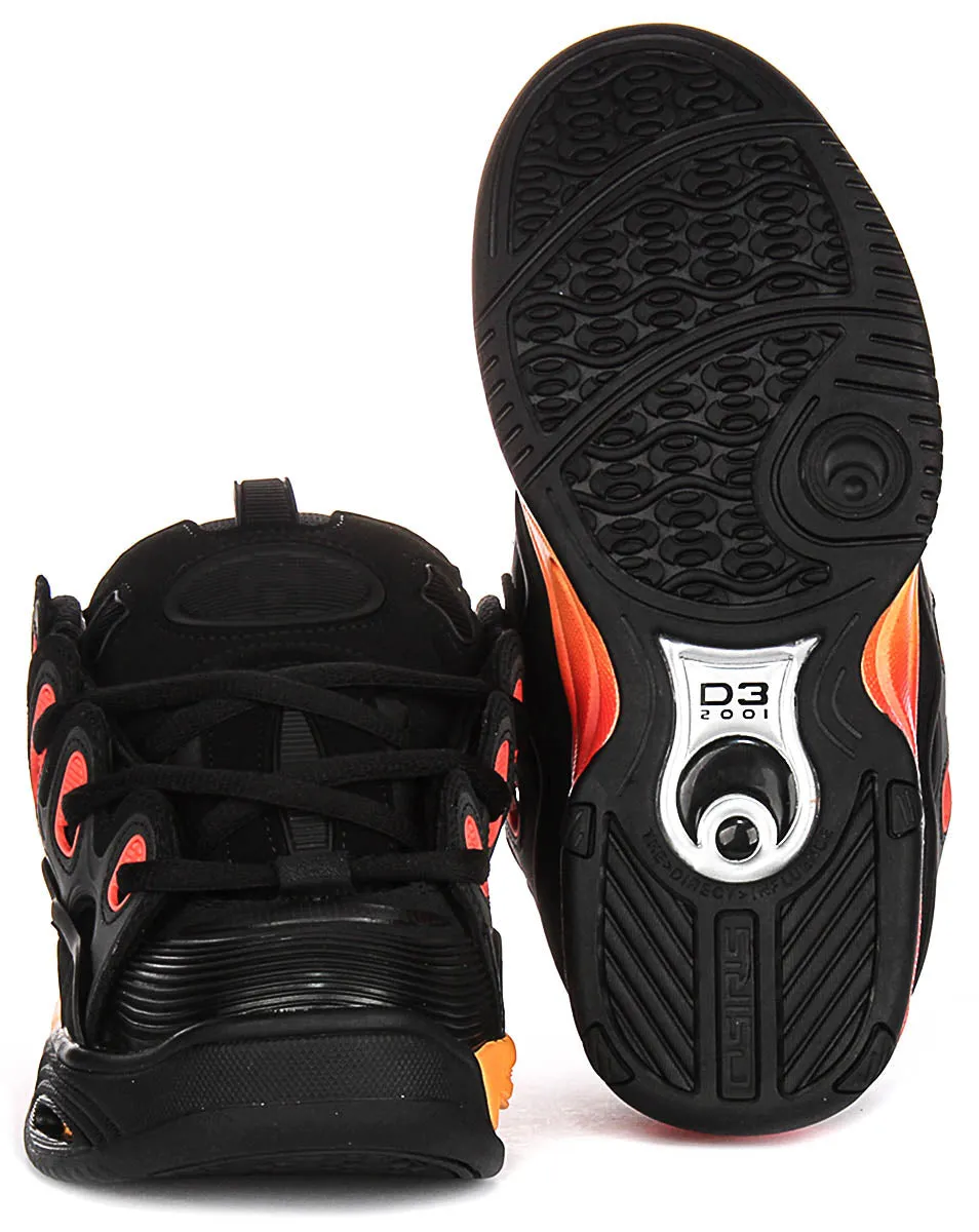 Osiris D3 2001 In Black Orange Flame For Men Supportive Fit
