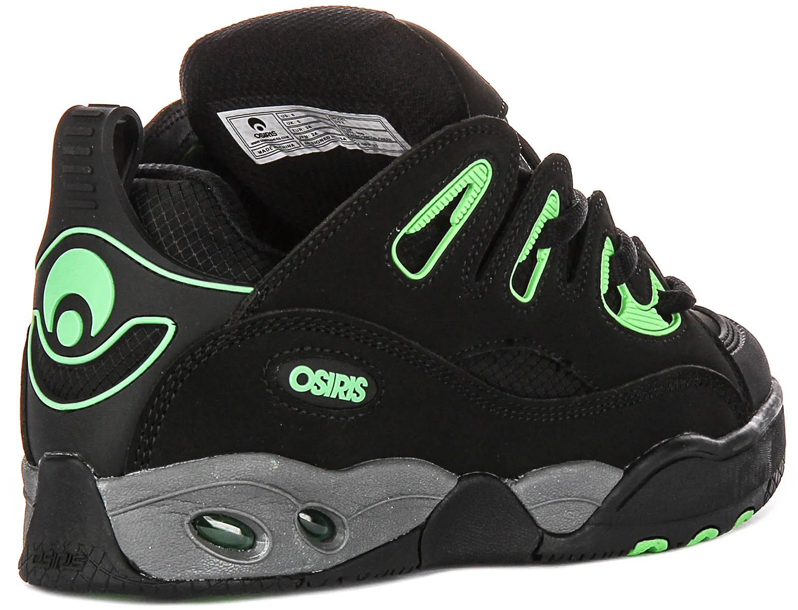 Osiris D3 E In Black Green Comfort Zone