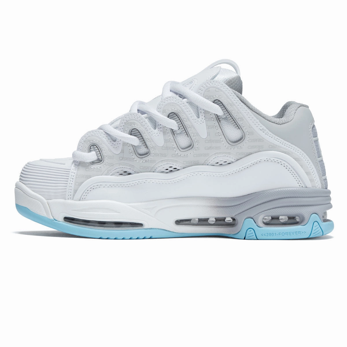 Osiris D3 2001 Shoes - White/Grey/Baby Blue Impact Max