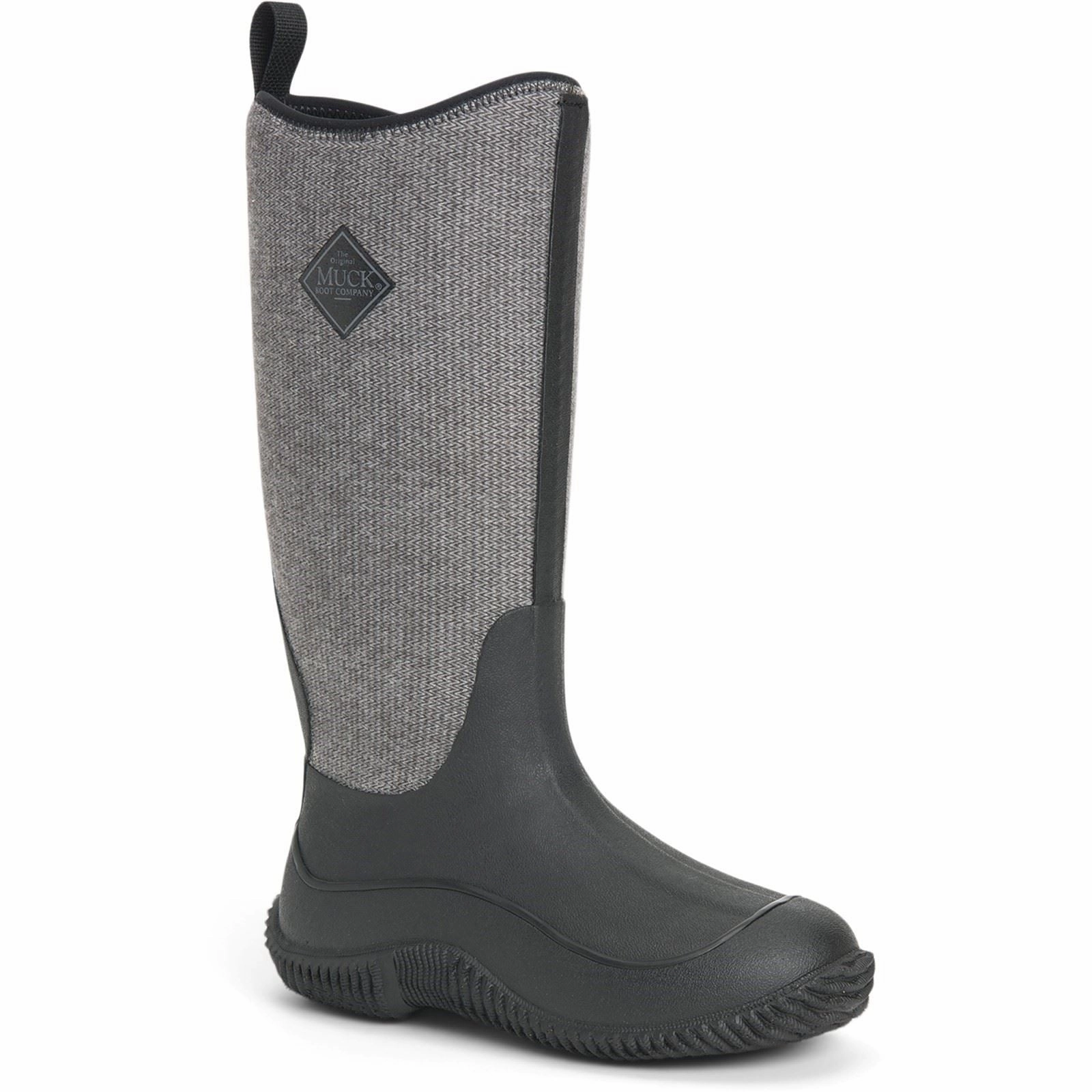 Quick Step Boots Muck Boots Hale Rubber Black W/ Fuzzy Herringbone Wellington Boots