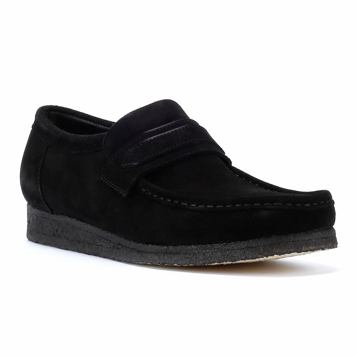 Outdoor Ready Clarks Originals Wallabee Loafer Men's Black Suede Shoes