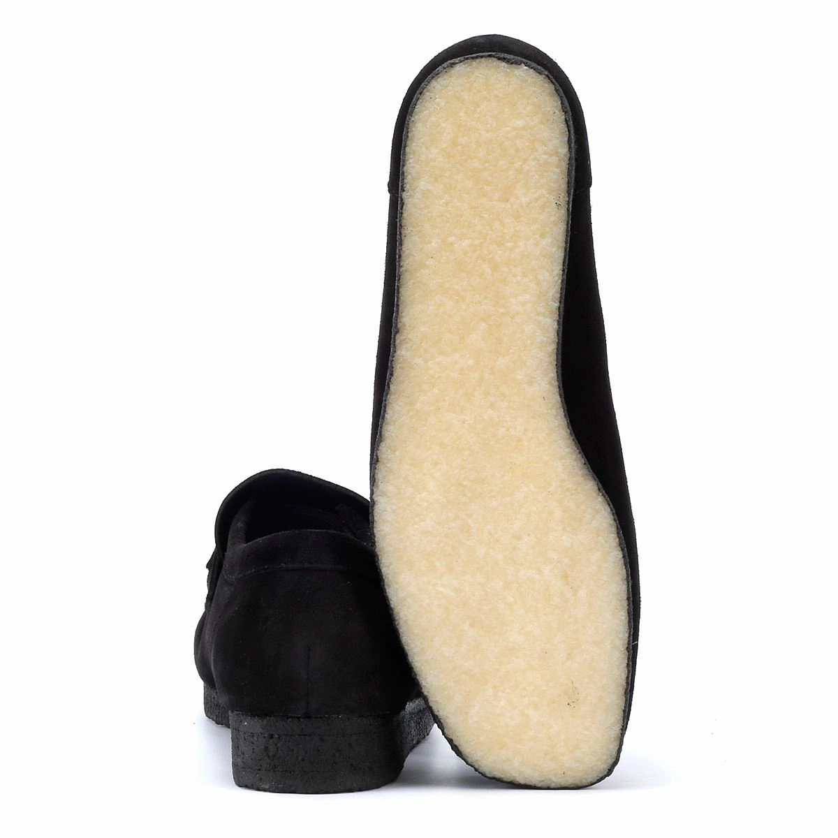 Outdoor Ready Clarks Originals Wallabee Loafer Men's Black Suede Shoes