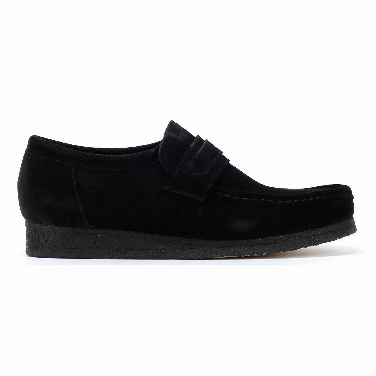 Outdoor Ready Clarks Originals Wallabee Loafer Men's Black Suede Shoes