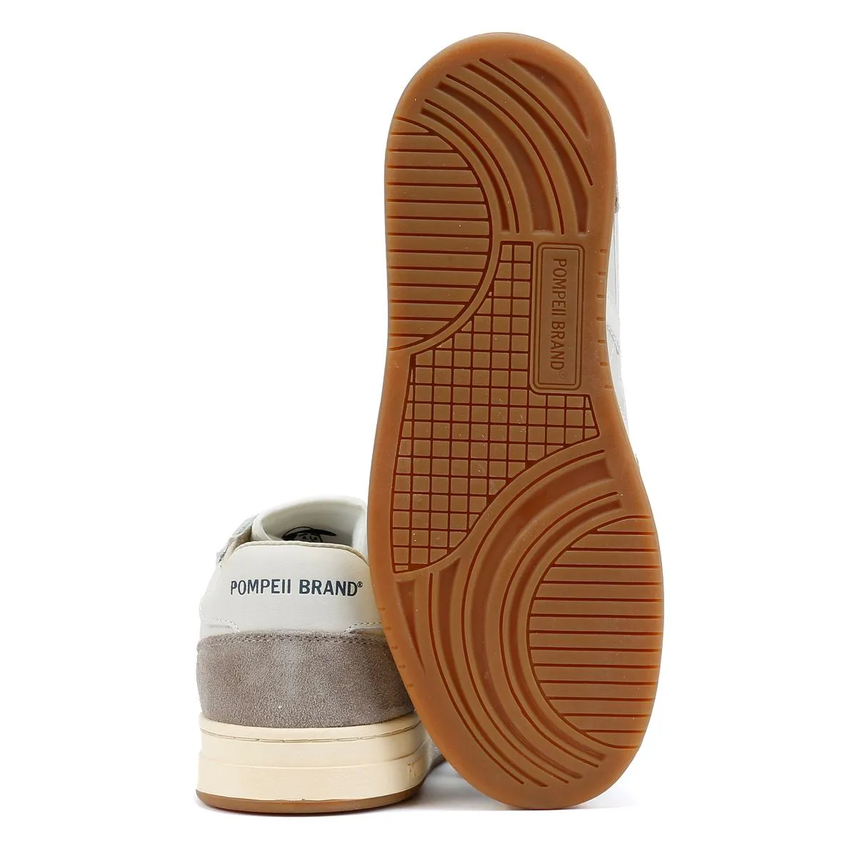 Padded collar Pompeii Elan Leather Men's Ecru/Taupe Trainers