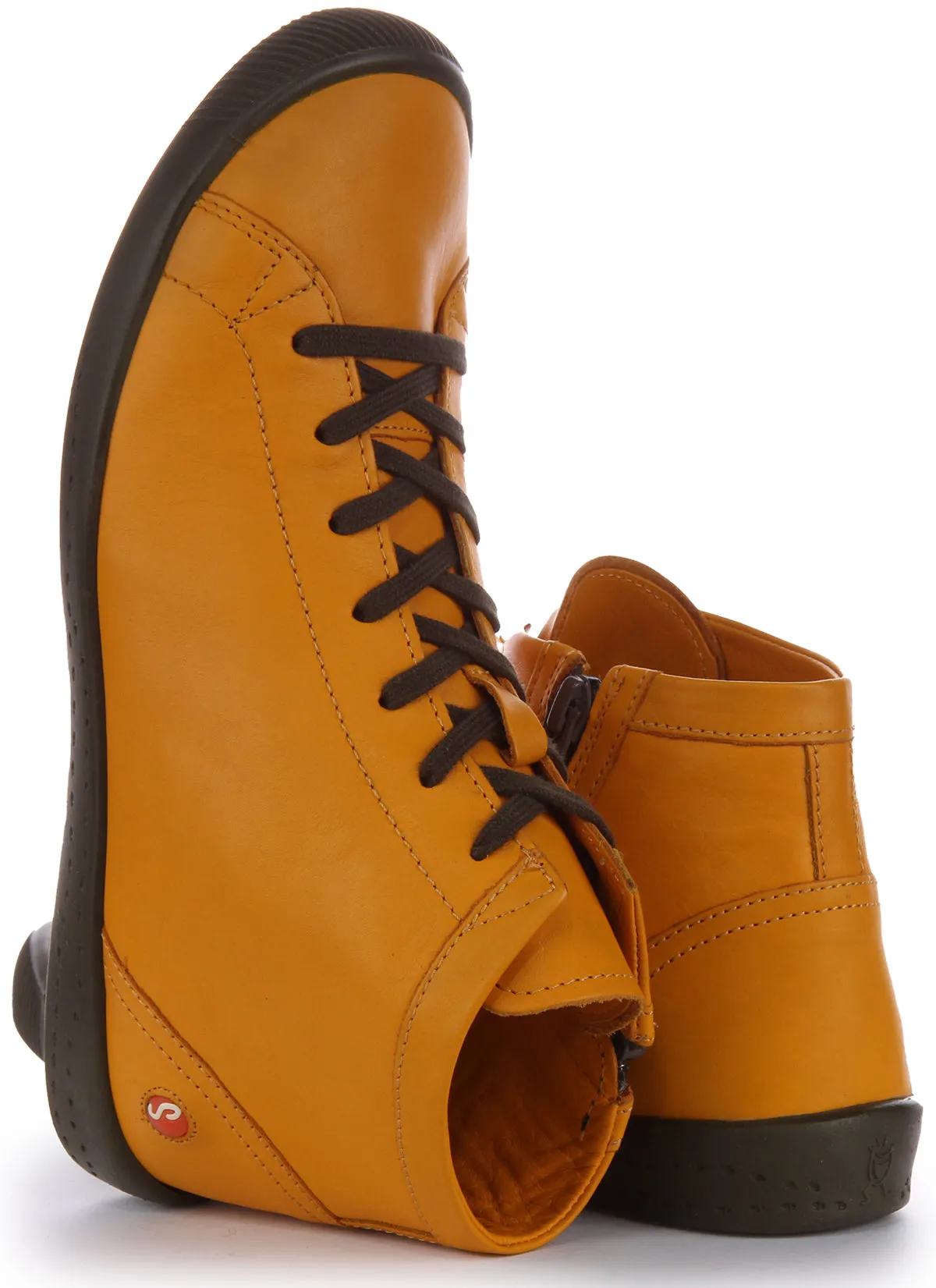 Padded Heel Softinos Ibbi653 Supple In Yellow For Women