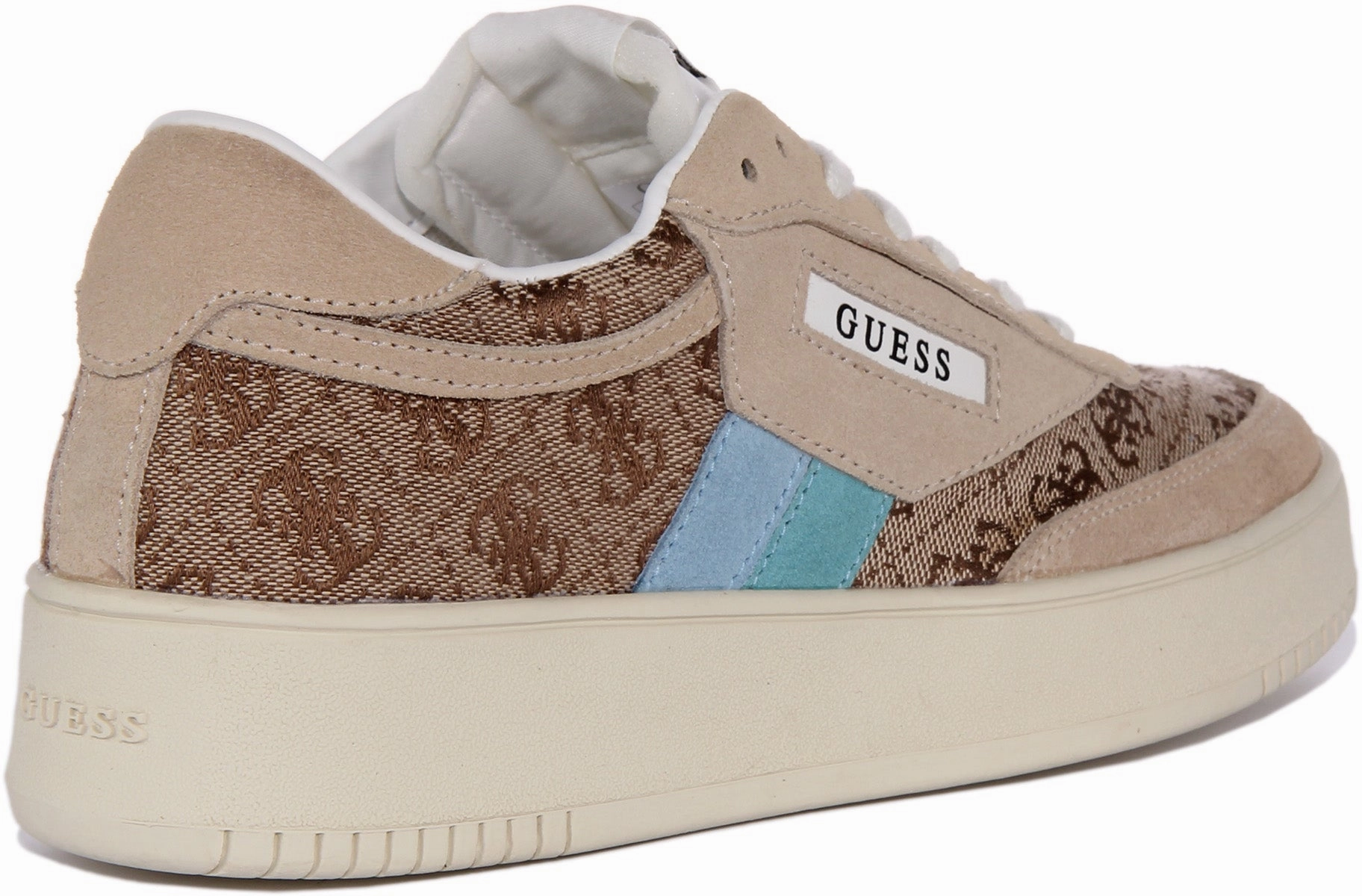 Padded collar Guess Sisty 4G Trainers In Brown Blue For Women