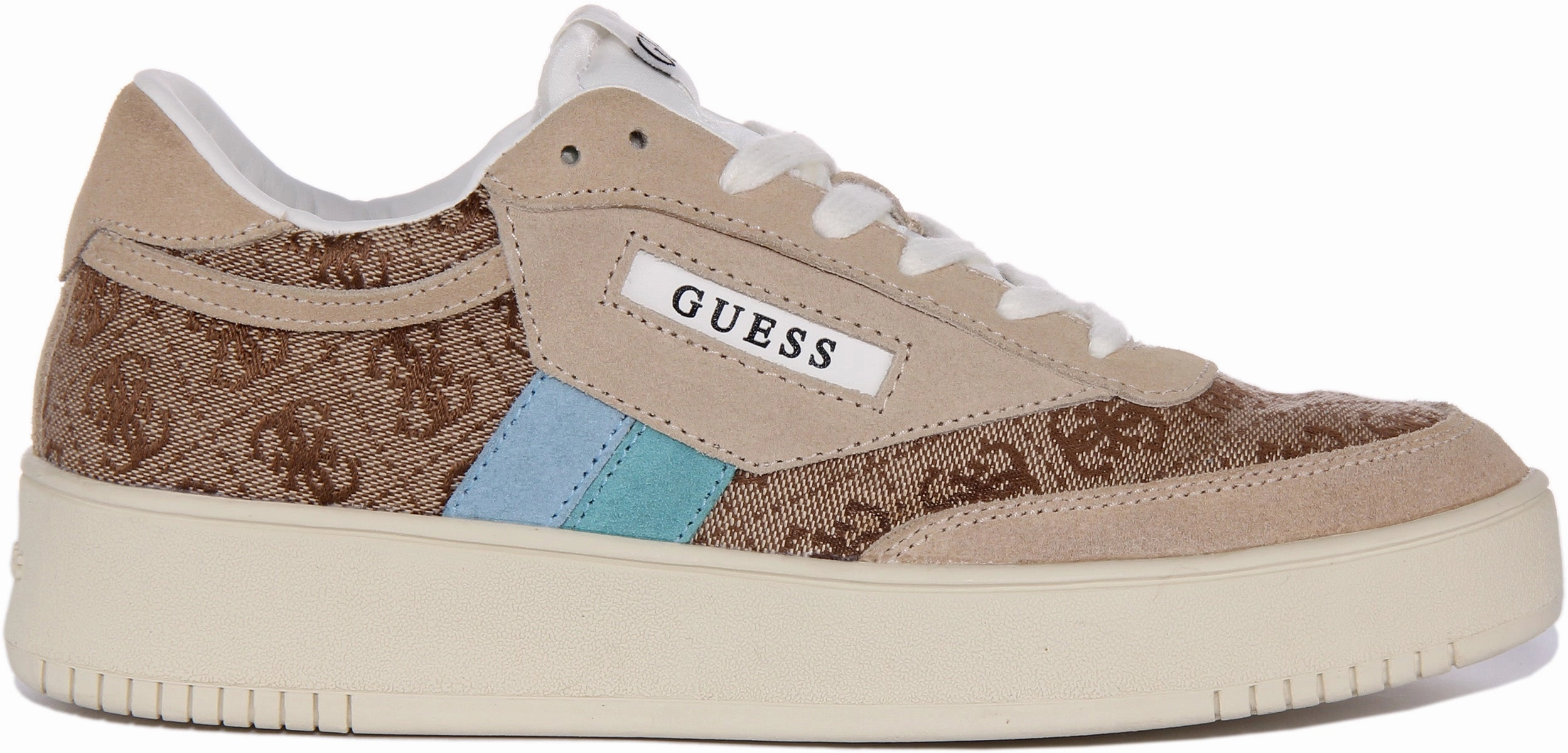 Padded collar Guess Sisty 4G Trainers In Brown Blue For Women