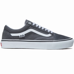 Jump Control Stylish Look Vans Skate Old Skool Shoes - Pewter/White