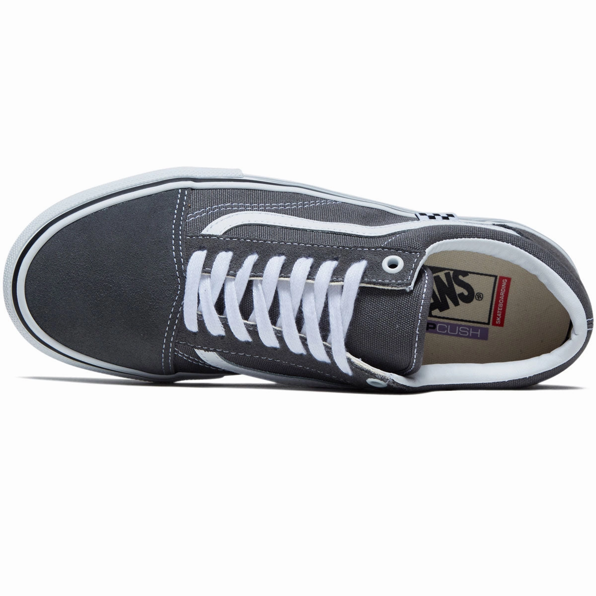 Padded Fit Vans Skate Old Skool Shoes - Pewter/White