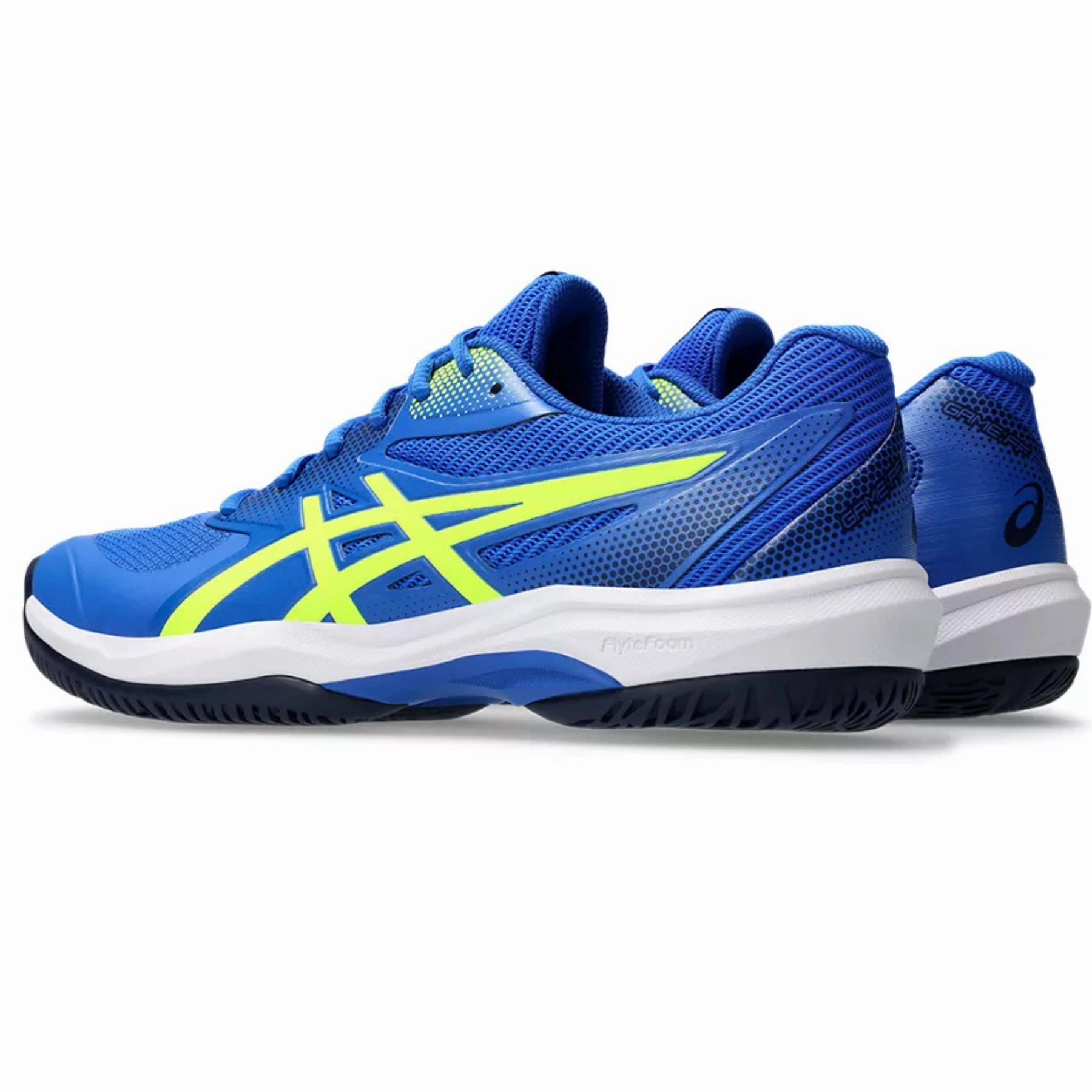 Padded Tongue Design Concept Asics Game FF Pickleball Shoes - Illusion Blue / Safety Yellow