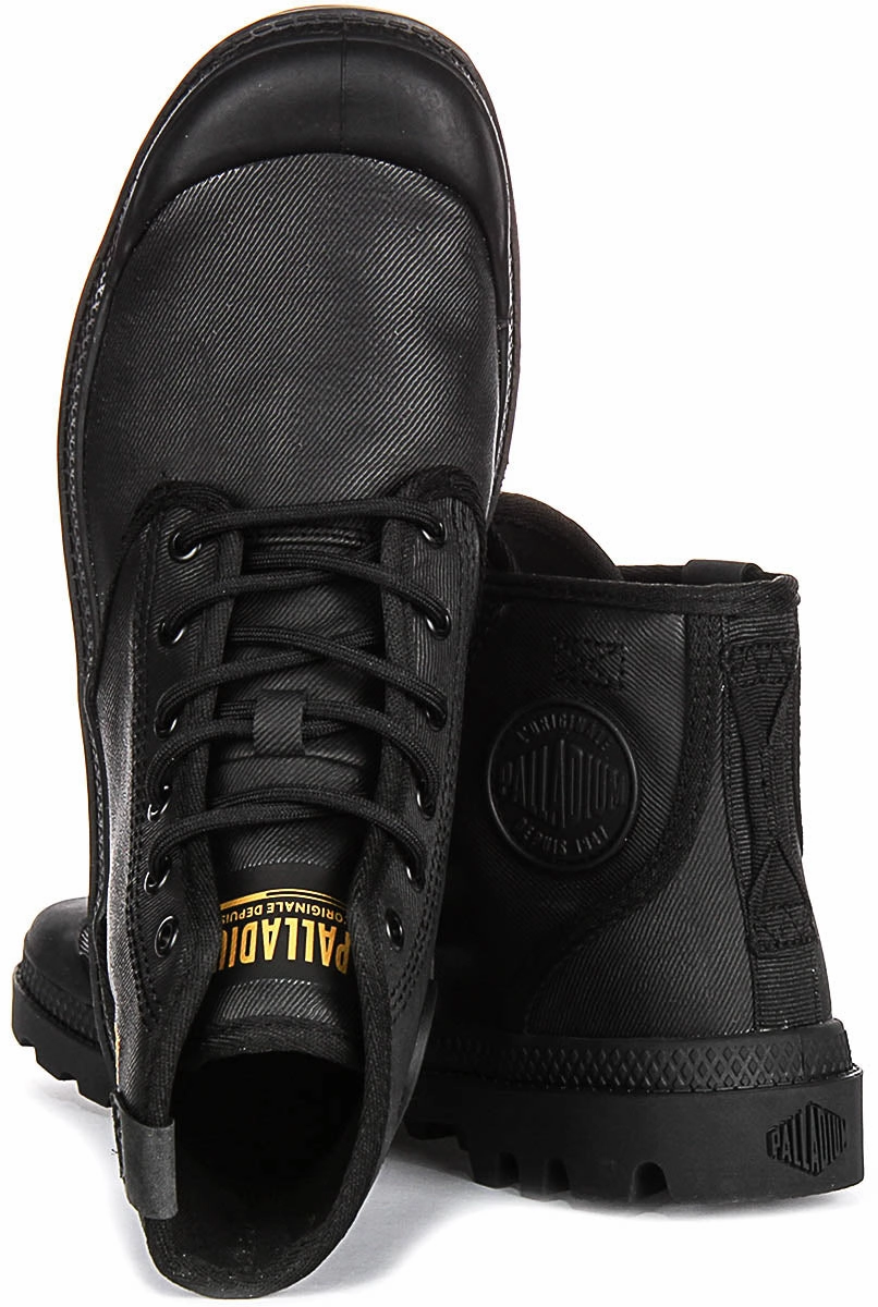 Palladium Pampa Hi Coated In Black Secure fit