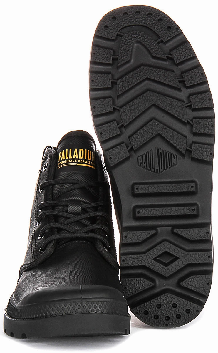 Palladium Pampa Hi Coated In Black Secure fit
