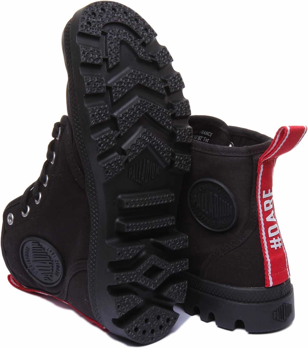 Palladium Pampa Hi Dare In Black Balanced Step