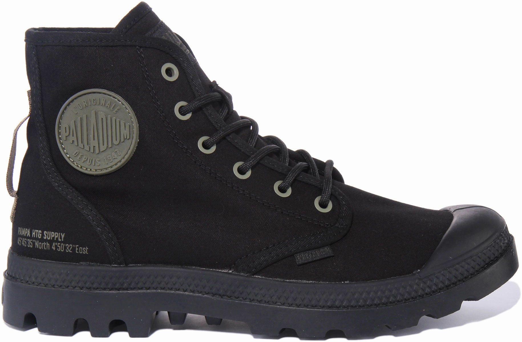 Palladium Pampa Hi HTG In Black Mono Outdoor Ease