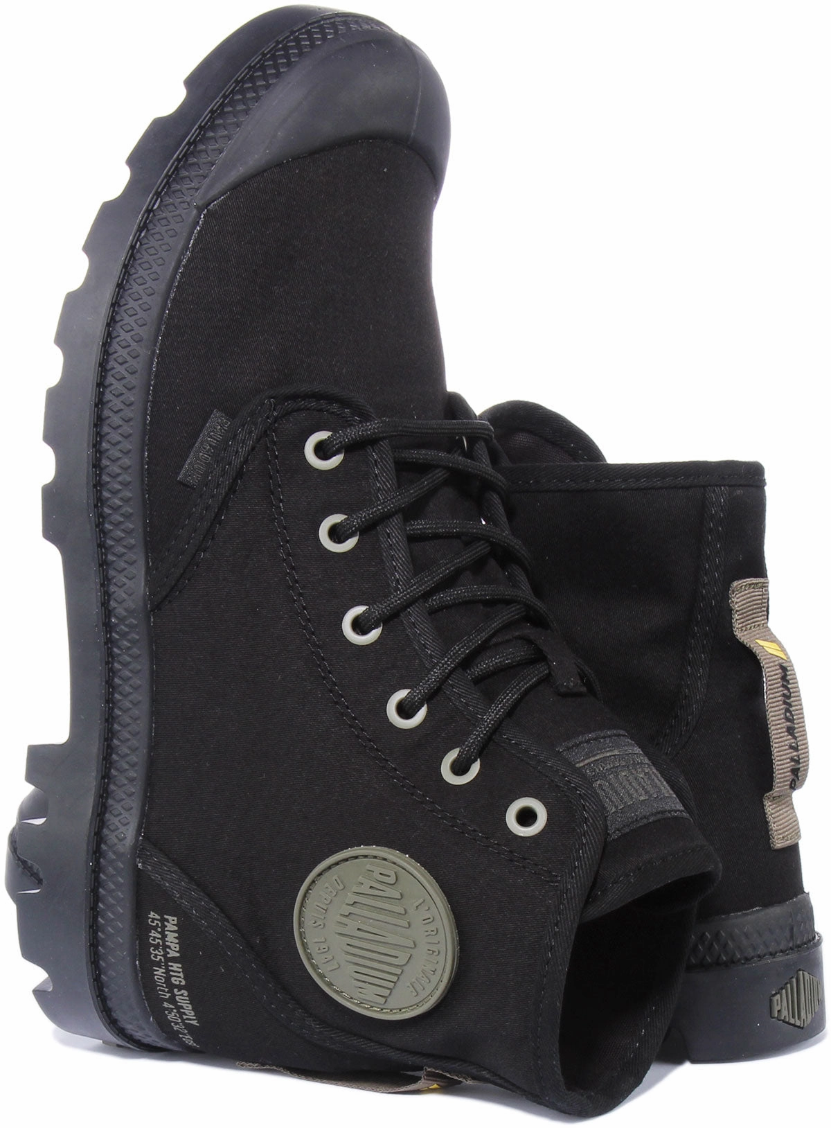 Palladium Pampa Hi HTG In Black Mono Outdoor Ease