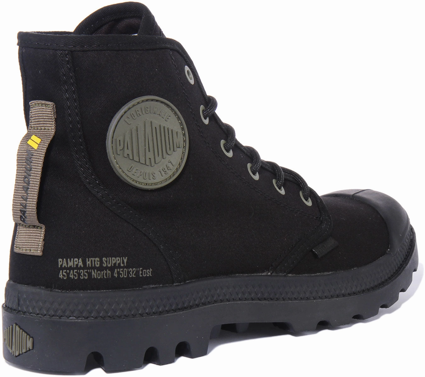 Palladium Pampa Hi HTG In Black Mono Outdoor Ease