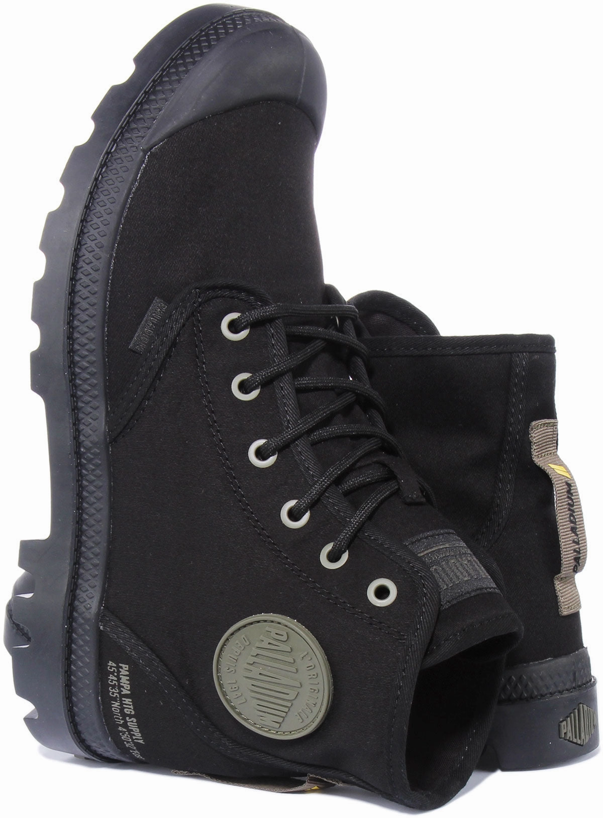 Palladium Pampa Hi HTG In Black Mono Outdoor Ease