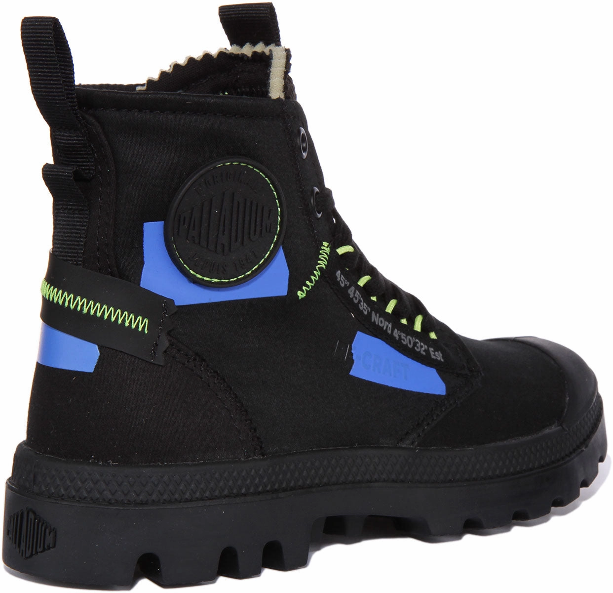 Palladium Pampa Hi In Blue Black Round Toe