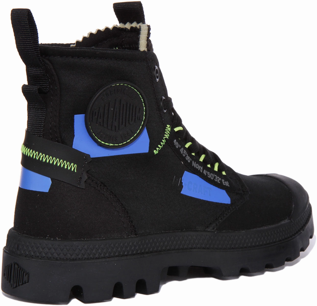 Palladium Pampa Hi In Blue Black Round Toe