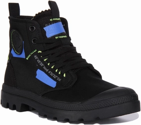 Chic Style Fashion Focused Palladium Pampa Hi In Blue Black