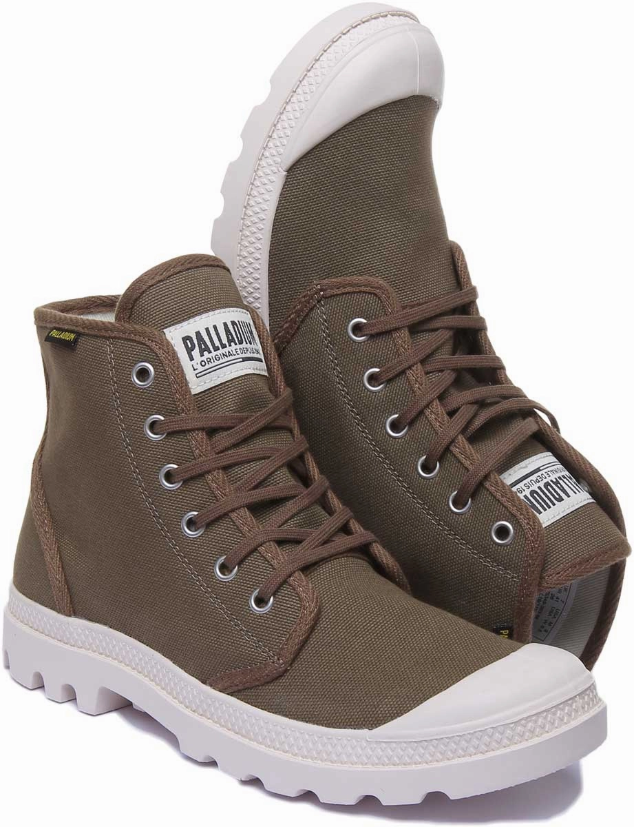 Palladium Pampa Hi Original In Olive Light Step Glide