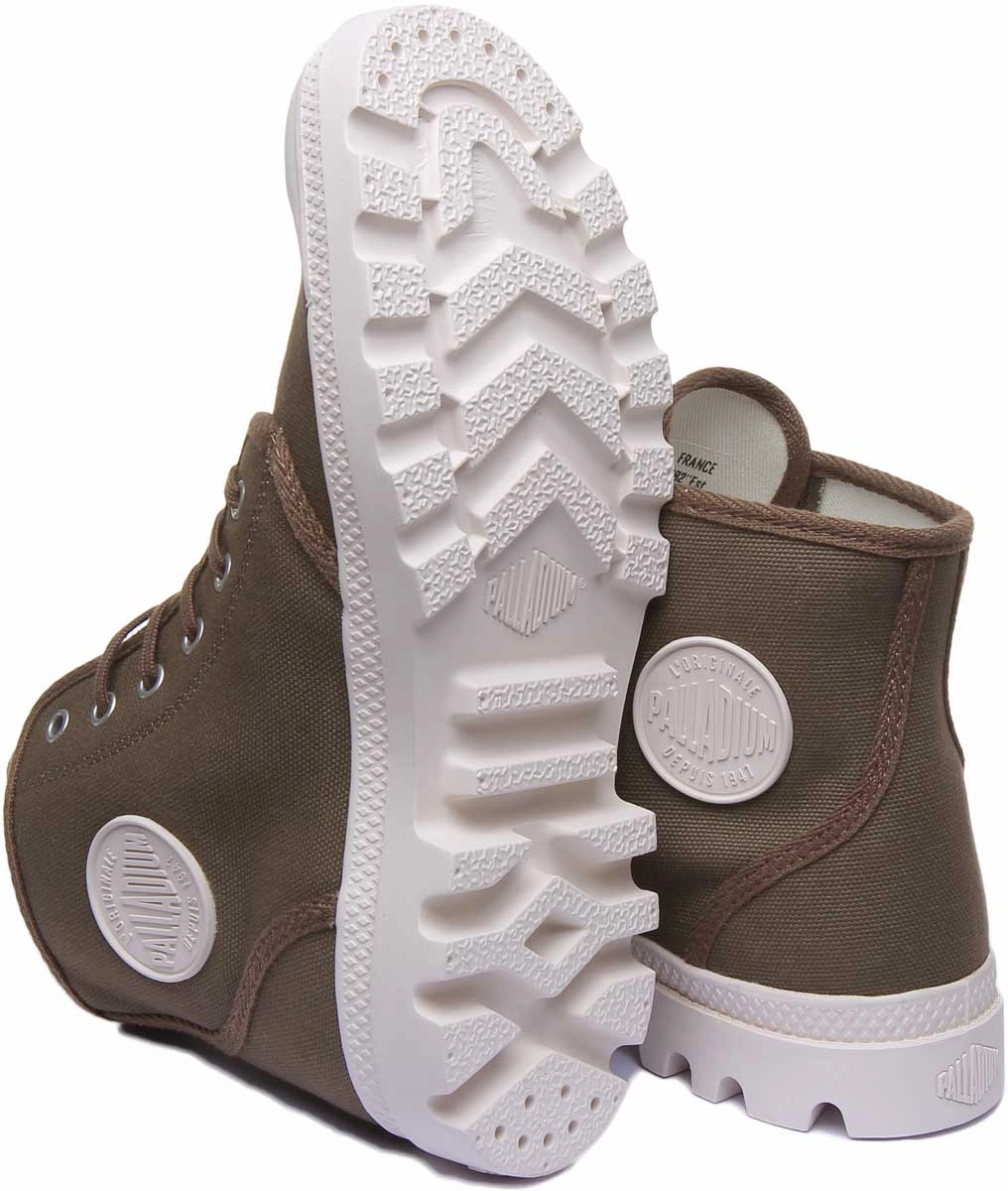 Palladium Pampa Hi Original In Olive Light Step Glide