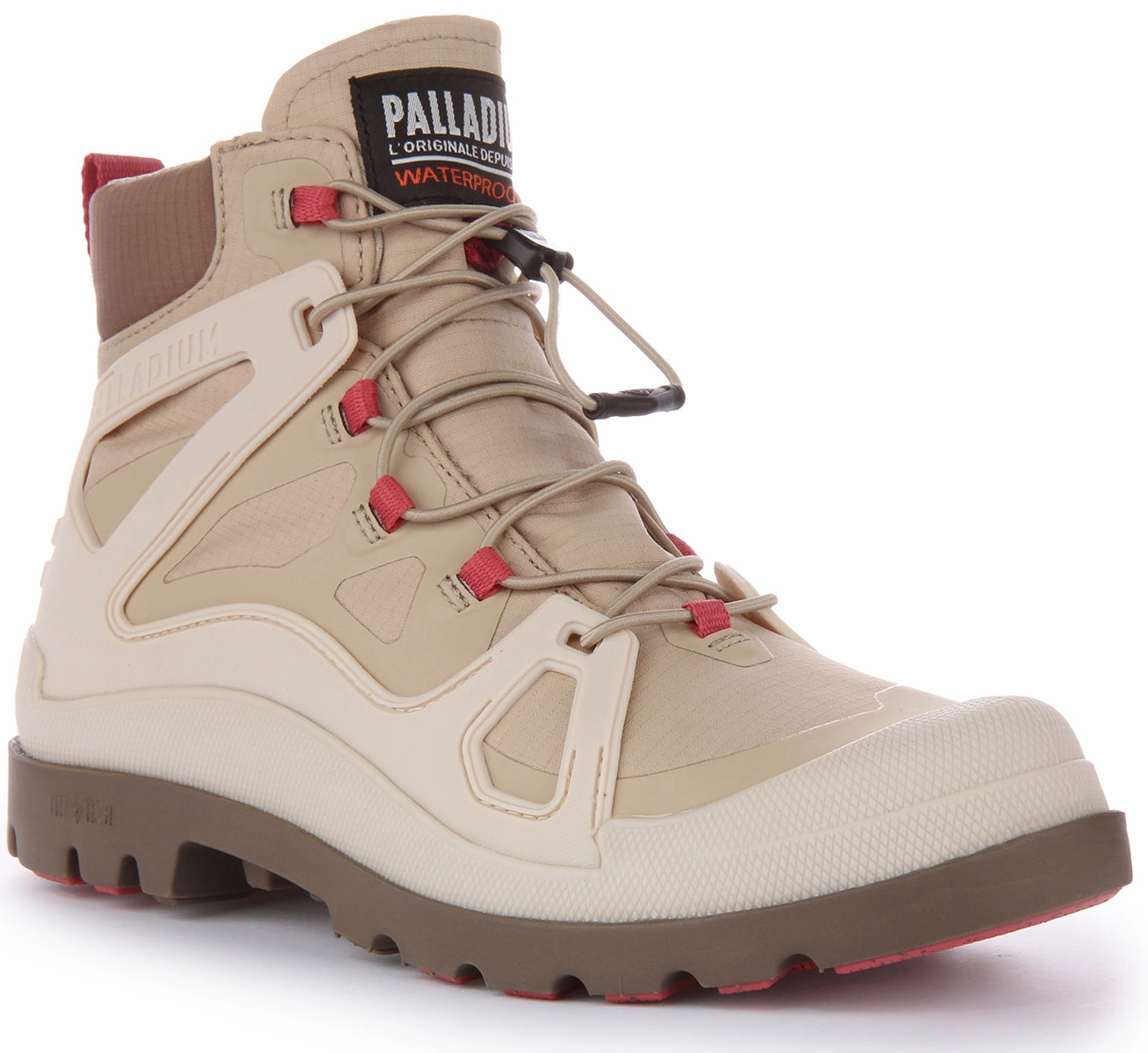 Palladium Pampa Lite  In Beige Waterproof Lace-Up Closure Support frame