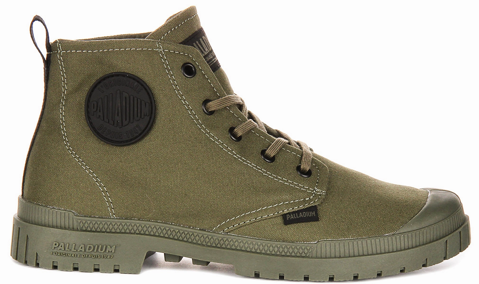 Palladium Pampa SP20 Hi In Olive Boots Rock Steady