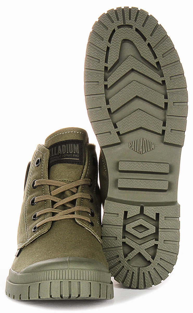 Palladium Pampa SP20 Hi In Olive Boots Rock Steady