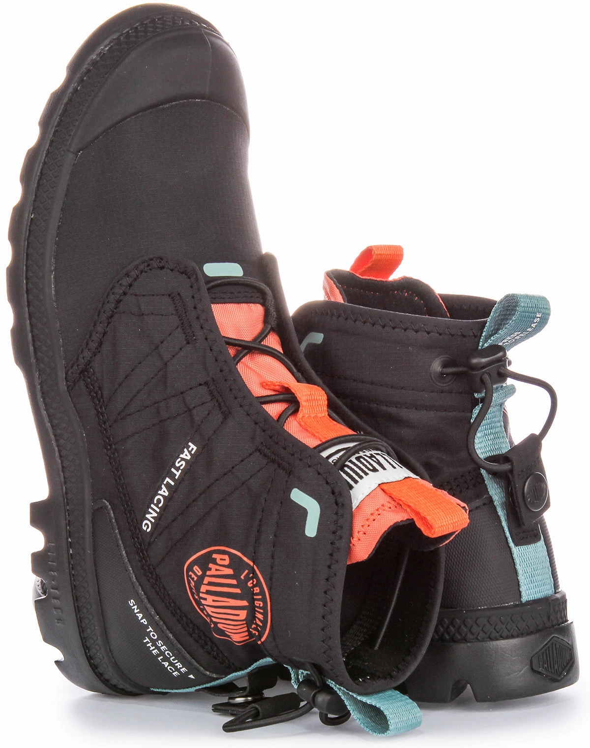 Palladium Pampa Travel In Black Orange Boots Terrain Tough
