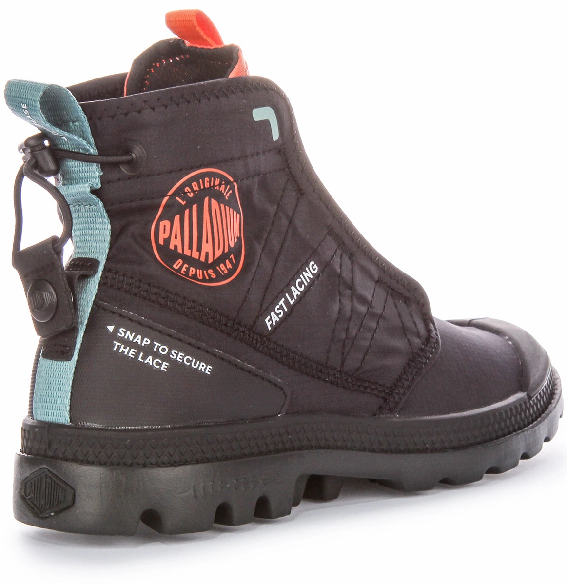 Palladium Pampa Travel In Black Orange Boots Terrain Tough