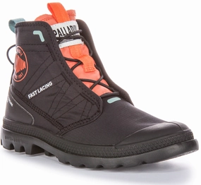 Palladium Pampa Travel In Black Orange Boots Neutral Build Easy Match