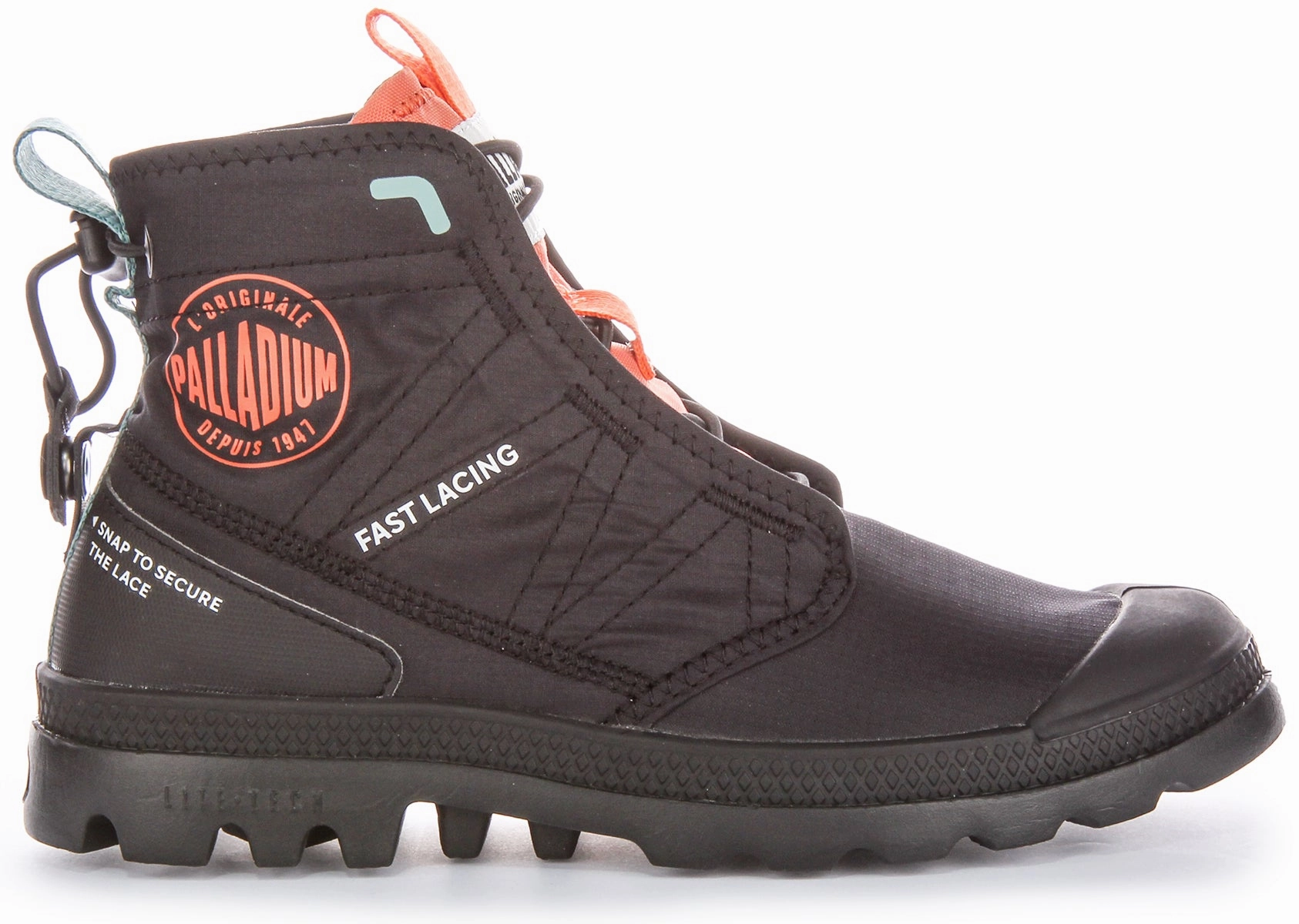 Palladium Pampa Travel In Black Orange Boots Terrain Tough