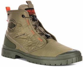 Mud Terrain Palladium SP 20 Travel Hi In Green Boots