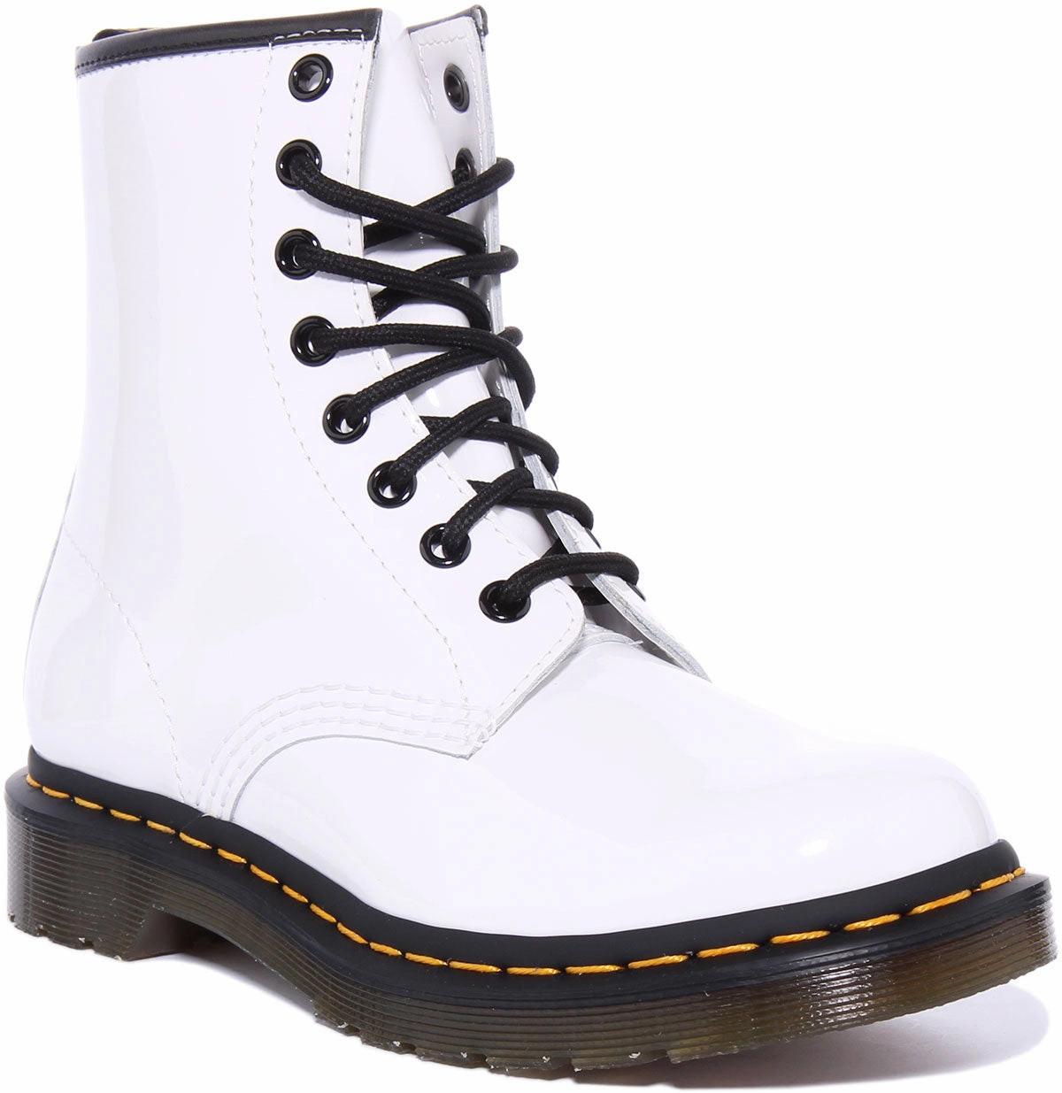 Dr Martens 1460 W In White Patent For Women Trail Performance Stone Ground