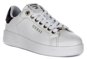 Easy To Clean weekend run Guess Rok12 4G Peony Sneaker In White Brown For Women