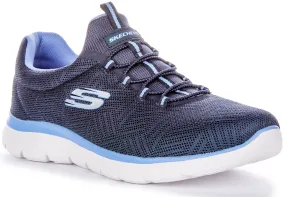 Foot Flex Low weight design helps conserve training energy Skechers Summits Artist In Navy Blue For Women