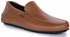 Gym Friendly Boss Noel Mocc Leather In Moca For Men