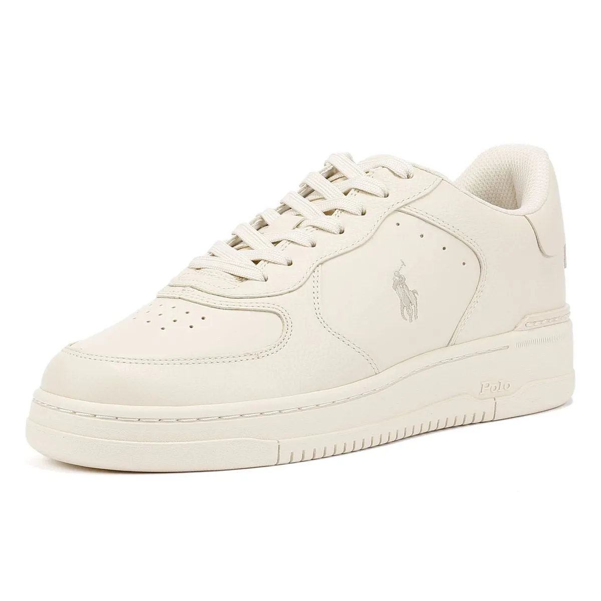 Polo Ralph Lauren Masters Court Leather Men's Ecru Trainers Fast Control