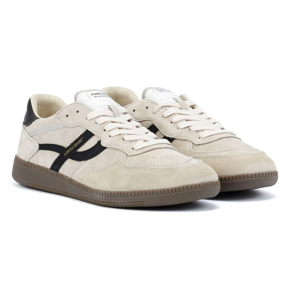 Pompeii Elan Sala Men's Oat Trainers Reinforced eyelets prevent lace pressure points