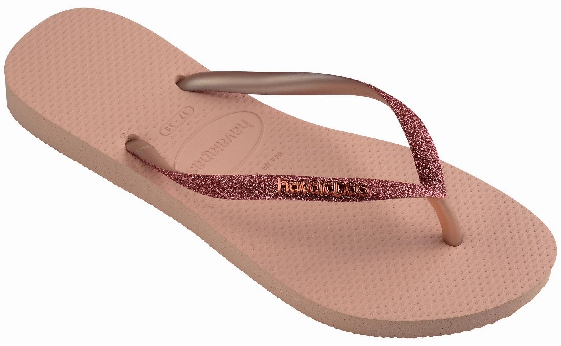 Poolside Fun Havaianas Slim Glitter II In Pink For Women