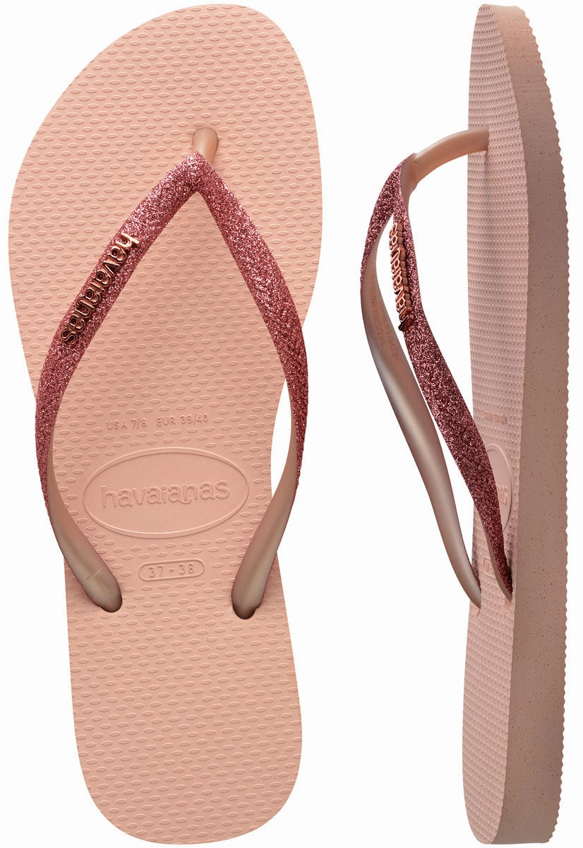 Poolside Fun Havaianas Slim Glitter II In Pink For Women