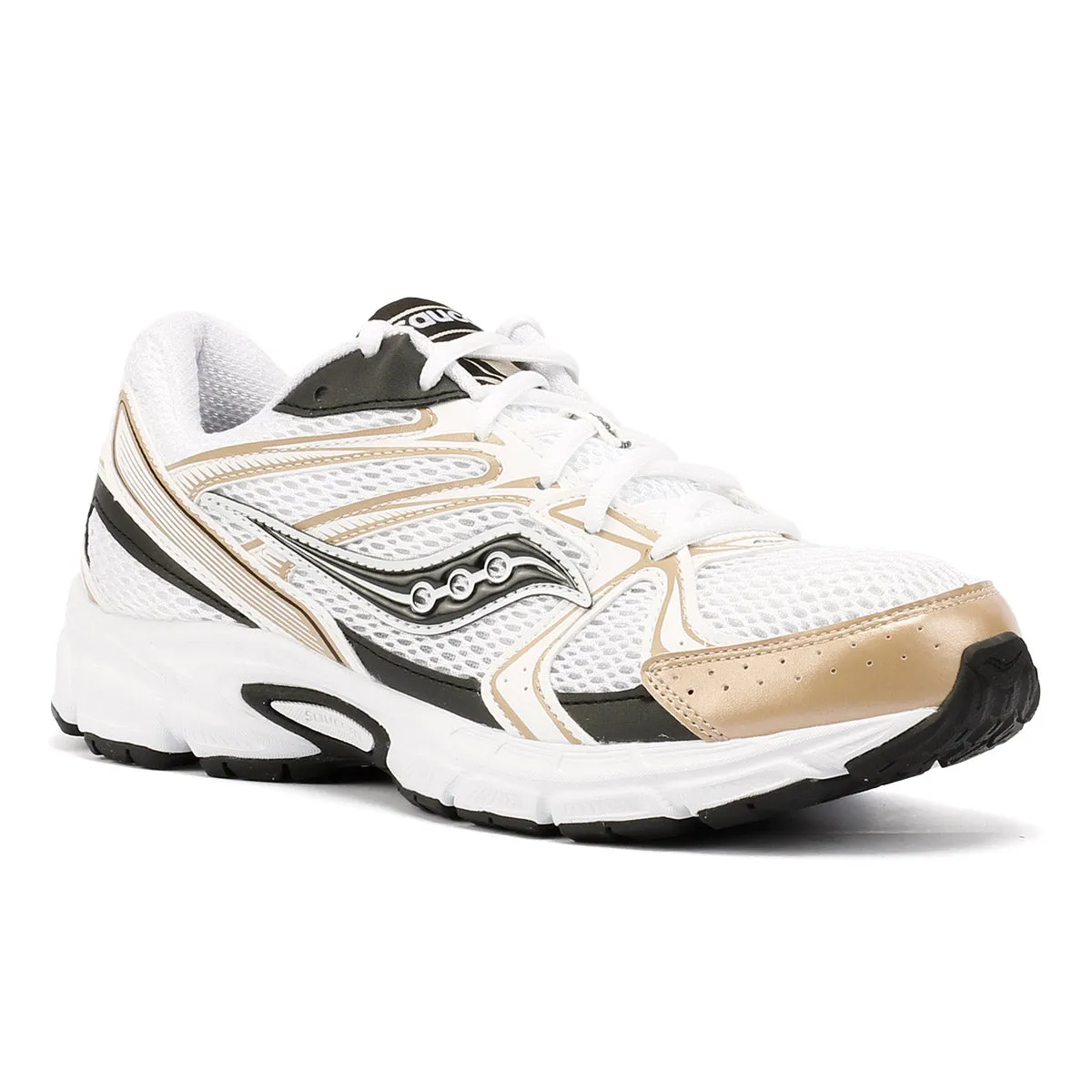 Power return Saucony Millennium White/Gold/Black Trainers