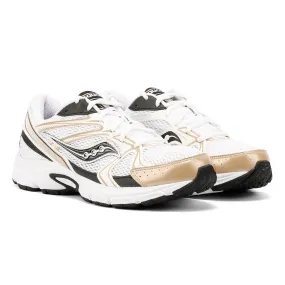 Saucony Millennium White/Gold/Black Trainers Sock-like fit reduces rubbing during direction shifts